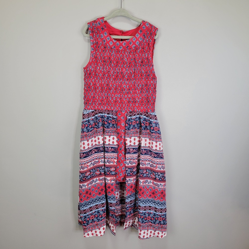 Speechless Kids Smocked‎ Top Sleeveless Patriotic Romper Dress Size 7